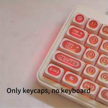 136 teclas Ojos de gato azul/rosa, perfil Cherry Doubleshot Teclas PBT translúcidas, interruptores magnéticos retroiluminados compatibles con teclados mecánicos de 61, 68, 75, 87, 98, 104 - Rosa - Ver 4