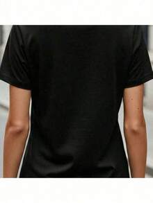 Camiseta Blusa Feminina Estampada Cristã Religiosa Dai-Me Um Coração Estilosa 100% Algodão  Promoção - Preto - Visão 2