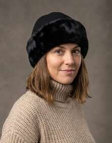 Women's Winter Plush Beanie, Soft Style, Limited Edition, Casual, Fluffy Polyester Faux Fur, Contrast Beanie, Nightwear, Holiday, Home, Daily, Autumn/Winter - 黑色 - 查看 2