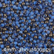 30g 4mm Glass Seed Beads For DIY Jewelry Making, Vibrant Assorted Colors Loose Spacer Beads For Bracelets, Necklaces, Earrings Crafting About 400pcs - Half Gold Plating - View 14