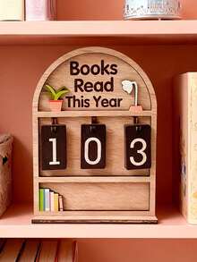 2D复古阅读追踪器，年度图书计数器装饰——每年最多可追踪999本书。配有底座，需自行组装。适用于办公书籍、现代书籍，结构坚固，可作为书架装饰、送给爱书人士的礼物、书籍展示和收纳、书架计数器展示以及阅读挑战礼物。是读者、教师、作家和所有书籍爱好者的理想之选。 - 彩色 - 查看 13