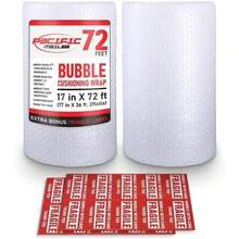 Bubble Cushioning Wrap 5/16 Inch X 12 Inch X 72Feet Total [2 Rolls Of 36 Feet] Bubble Cushioning Wrap For Packing Moving Supplies Perforated Every 12" - 2卷,規格為17吋*5/16吋*36英尺(共72英尺) - 查看 1