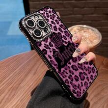 Juicy Leopard Print Phone Case Compatible With Samsung Phone Cases Compatible With  12, 13, 14, 15 Pro,  14 Plus,  15, 16 Pro Max,  17,  17 Pro,  17 Pro Max, And  17 Air Made Of TPU Material, Anti-Slip And Drop-Proof, Stylish And Fashionable, Luxurious And High-End, With A Built-In Lens Protector A Perfect Gift For Yourself, Family, Friends, And Lovers - 黑色 - 查看 3