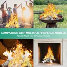 Gas Fireplace Logs Ceramic White Birch Wood Gas Logs For Indoor Insert Vented Propane Electric Gas Fireplace Linear Fire Pits Ceramic Fiber Outdoor Gas Fireplace Fire Pit 6pcs Logs Decor - As Pic - View 7