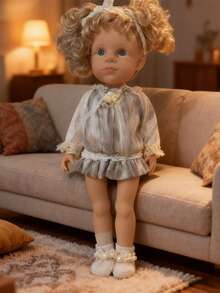 全新逼真娃娃，可爱精致的浅米色质感，配有头饰、袜子、衣服，关节可活动，可摆出各种优雅造型，包含展示盒，是圣诞节/万圣节/复活节/母亲节的完美礼物，也是值得收藏的玩偶。 - 彩色 - 查看 4