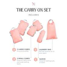 JjyCompression Pac Cus Set  Travel - Ligweig Durable Clotes Organizer  Carry-On Luggage And Suases ByDiffusers - Hoa san hô - Xem 5