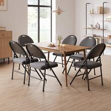 Techigher Folding Chairs - 4pcs_Black/Gray - View 2