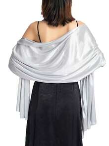 1pc Women's Elastic Satin Shawl, Suitable For Wedding, Party, And Holiday Dress - Multicolor - View 5