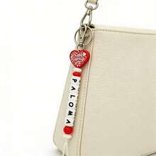 1pc Customized Valentine's Day Silicone Keychain, Heart Shaped, Couples Gift, Customized Name, Valentine's Gift For Boyfriend/Girlfriend - Red - View 7