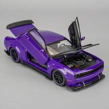 1:32 Zinc Alloy Chevrolet Camaro Sedan Model, Collectible Die-Cast Toy With Openable Doors, Exhibition-Grade Realistic Static Display Ornament, Highly Detailed Home Desktop Decoration, Birthday & Christmas Gift For Kids And Collectors - Màu tím  Violet - Xem 4