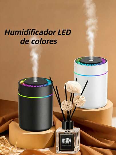 MORE BEAUTY [Humidificador + aceites esenciales para aromaterapia]Humidificador portátil con luz que cambia de color para aromaterapia. Aumenta la humedad del aire y alivia la sequedad. Ideal para hogares, hoteles y baños para eliminar olores y difundir fragancias. Proporciona un aroma duradero.
