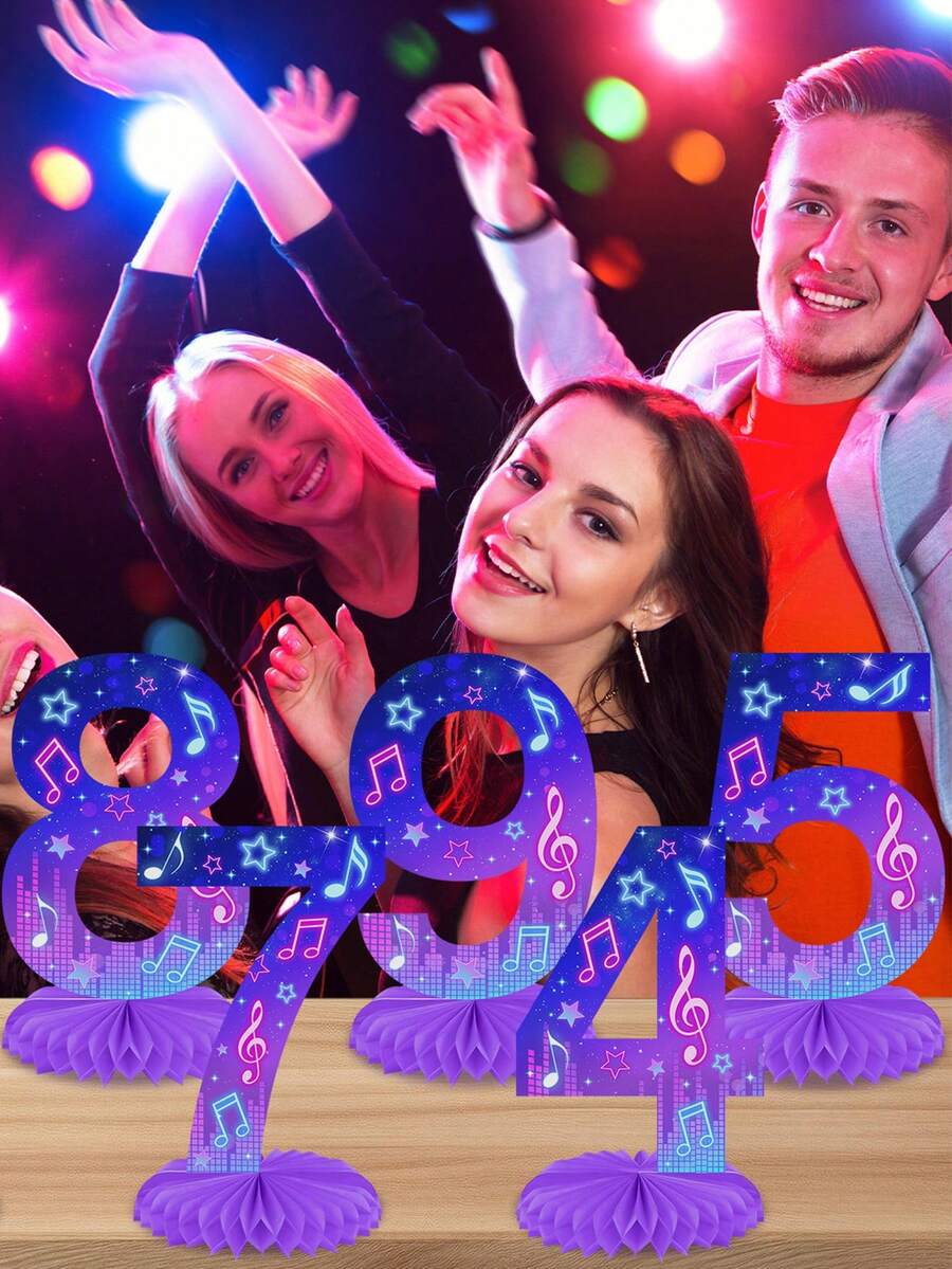 Birthday Digital Party Table Centerpiece, KPOP Themed Birthday Party Honeycomb Decoration, Suitable For Birthday Party Table Centerpiece Decoration - Multicolor - View 1