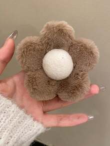 1 pezzo Fermaglio per capelli in peluche con fiore - Accessorio per capelli soffice e morbido, adatto per code di cavallo alte da donna, accessori per capelli eleganti e giocosi, fermagli per capelli eleganti, fermagli alla moda per l'estate, la spiaggia, le vacanze, i festival e le feste - Multicolore - Visualizzare 8