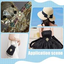 1 styck / 2 styck / 5 styck – 45*59 mm sydd gyllene kristall AB-glas strass-applikation med platt botten och kloinfattning, lämplig för bröllopsklänningar, skor och hantverk.