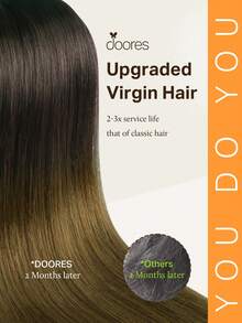 DOORES 7片装夹式接发片，100%真人发，14-24英寸，115克，Remy接发片，隐形直发，浓密丝滑，打造蓬松自然的直发造型，适合头发稀疏的人士，颜色从自然黑到深棕和巧克力棕，男女皆宜，适合冬季圣诞节角色扮演/校园/约会之夜等场合。 - S1/2/5 - 查看 4