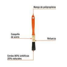 Brocha profesional para pintar 1/2" con mango de plástico - Naranja - Ver 2
