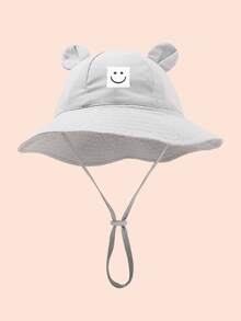 1pc Baby Bucket Hat, Suitable For 3-12 Months, Unisex, Cute Ear Design, Adjustable Chin Strap, Wide Brim Sun Protection Hat, Summer Beach Outdoor Cap (Multiple Colors Available) - Ear-shaped Fisherman's Hat - View 9