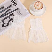 1 对布料喇叭形假袖口袖子，适合搭配毛衣 - 白色-026 - 查看 4