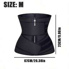 Women's Reversible Waist Trainer Belt, Zippered Tummy Control Body Shaper, Sports Compression Waist Cincher For Workout, Gym, Walking, Fitness, Daily Wear & Waist Support, Multiple Sizes - Black - View 14