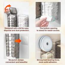 1 Peça Caixa de Armazenamento Montada na Parede Embaixo do Armário, Adequada para Armazenar Sutiãs, Meias e Roupas Íntimas - Caixa de Armazenamento Transparente de Plástico com Múltiplos Compartimentos, Pode Ser Usada para Guarda-Roupa, Quarto, Dormitório, para Organização de Roupas, Armazenamento de Armário, Decoração de Quarto, Uma Caixa de Armazenamento e Organização Multifuncional Montada na Parede. - Multicolorido - Visão 5