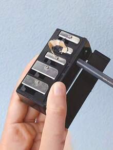 2pcs/1pc Multi-Functional Five-Hole/Double-Hole Makeup Pen, Pencil Sharpener, Eyebrow Pencil Sharpener, Eyeliner Pencil Sharpener, Makeup Tool Pencil Sharpener - Multicolor - View 5