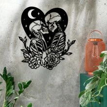 1pc Gothic Style Skull Metal Wall Decor, Suitable For Bedroom, Living Room, Entryway