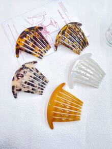 Acetate French Retro U-Shaped Hair Clip Bun Maker, Modern Minimalist Hair Accessory, Versatile Hair Styling Tool - Multicolor - View 2