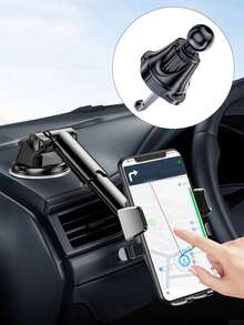 360° Rotatable Suction Cup Car Phone Holder - Universal Car Dashboard Phone Mount Bracket, Suitable For Navigation, Compatible With IPhone, Android Phones, Great Gift For Family And Friends - Black - View 14