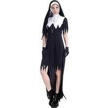 Costume d'Halloween effrayant de nonne zombie pour adultes. Uniforme confortable et décoratif thématique pour les fêtes de costume. La tenue parfaite pour la Saint-Valentin et le carnaval - Multicolore - Voir 3