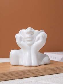 1pc Ceramic-Look Toothbrush Holder, Freestanding Storage Rack For Bathroom Countertop, Multi-Function Toothbrush & Toothpaste Organizer, Durable And Elegant Home Decor Accessory, Fashionable Bathroom Supplies - Multicolor - View 9