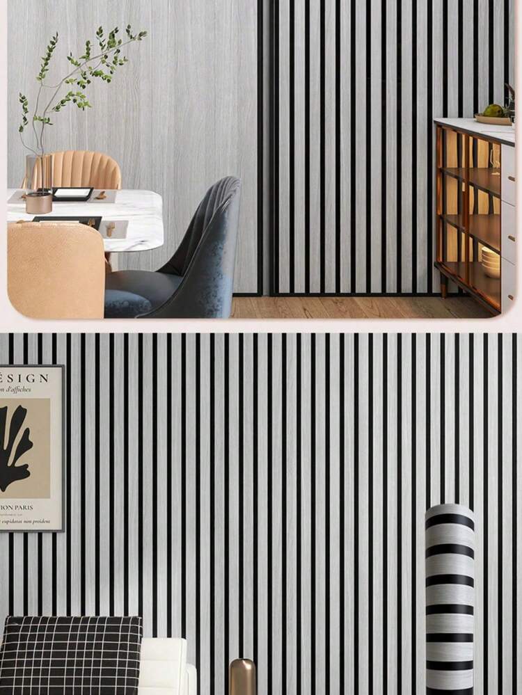 1 Roll 3D Flat Wooden Plank Wall Panels - Soundproof Self-Adhesive Wall Stickers, 40CM*300CM, Self-Adhesive Wallpaper, Thick Waterproof Removable PVC Flat Plank Wallpaper And Foam Board, For Home Decor, 3D Stereo Waterproof Moisture-Proof Living Room - Multicolor - View 3