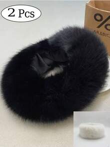 1pc Women's Autumn/Winter Faux Fur Thickened Furry Headband Earmuffs Headwrap Brimless Hat, Warm And Suitable For Daily Use - Multicolor - View 9