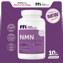 Micro NMN Complex 1,000mg Per Serving,10-1 Complex, Zero Filler Pure NMN 500mg With Vitamin C,Resveratrol,CoQ10.TMG,Quercetin,& Glutathione | NAD+Supplement Precursor - 1瓶 - 查看 1