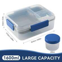 Plastic Double-Layer Lunch Box, Toast Box, Lunch Box, With Divider, Large Capacity Sandwich Meal Box, Preservation Box, Microwaveable, Multi-Functional, Kitchen Supplies, Christmas Gift, School Supplies - Multicolor - View 11