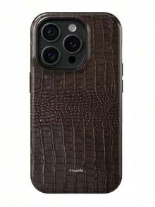 Brown Crocodile Pattern Two-In-One Matte Texture Phone Case Suitable For Compatible With Iphone17,17AIR,16, 15, 14, 13, 12, 11, PRO MAX,PLUS,X,XS ,Case Suitable For Compatible With Samsung Galaxy S21/22/23/24/25 Ultra/FE+,NOTE20 Ultra,A71/56/55/54/53/52/36/34/26/25/23/16/15/14/13/06 - Kiểu 1 (1 cái) - Xem 1