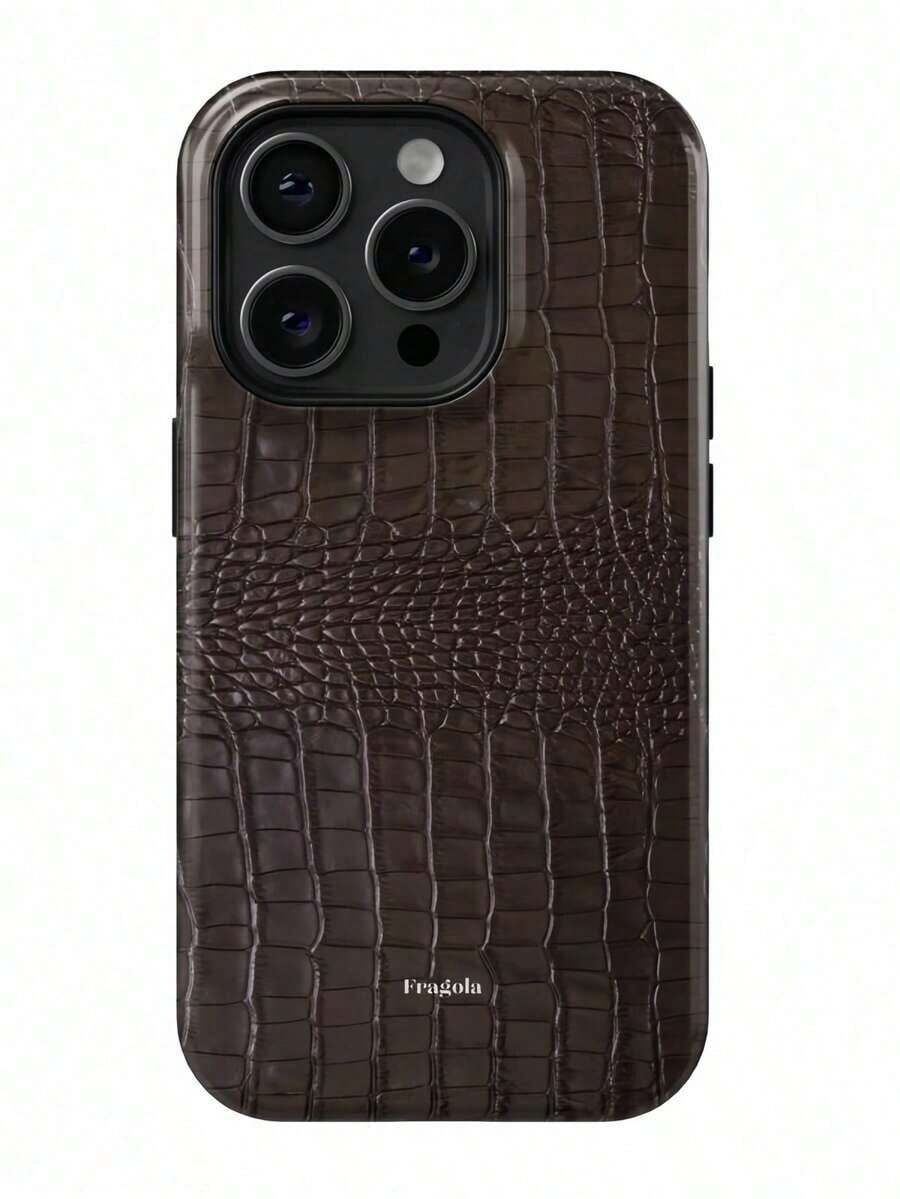 Brown Crocodile Pattern Two-In-One Matte Texture Phone Case Suitable For Compatible With Iphone17,17AIR,16, 15, 14, 13, 12, 11, PRO MAX,PLUS,X,XS ,Case Suitable For Compatible With Samsung Galaxy S21/22/23/24/25 Ultra/FE+,NOTE20 Ultra,A71/56/55/54/53/52/36/34/26/25/23/16/15/14/13/06 - Kiểu 1 (1 cái) - Xem 1