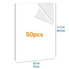 30 张优质可打印乙烯基贴纸纸，哑光白色自粘，防水贴花纸，快干颜色，抗撕裂，适用于爱普生、惠普、佳能喷墨和激光打印机 - 白色 - 查看 10