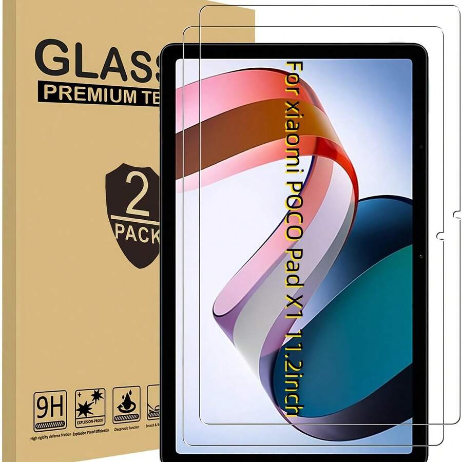 2 Stück gehärtetes Glas Bildschirmschutz kompatibel mit Xiaomi Redmi Pad 2 / Pad 2 Pro / Pad 2 Pro 5G / Pad Mini / Poco Pad M1 / Poco Pad X1, 9H Härte, hohe Auflösung, kratzfest, hohe Empfindlichkeit, präzise Passform, einfache Installation, langanhaltend Schutz für Tablet