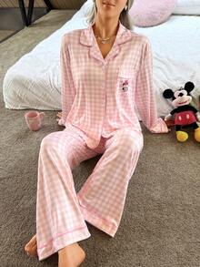 Disney Stitch Print Pajama Set - Multicolor - View 5