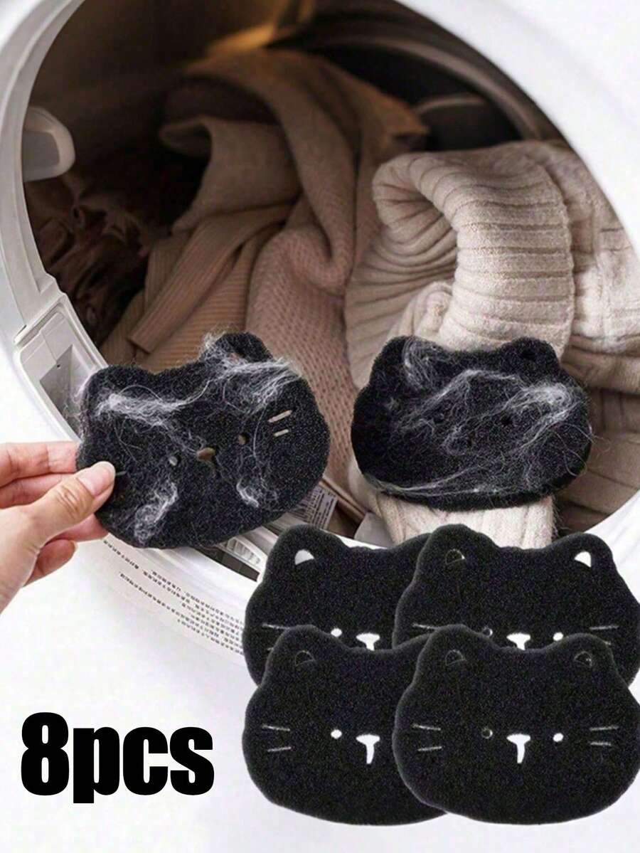8/4/2/1pc Pet Hair Remover, Suitable For Clothes Drying, Reusable, Non-Electric Lint Remover, Reduces Wrinkles, Saves Drying Time, Cute Cat Shape, Easily Removes Washing Machine Lint, Pet Hair Remover, Clothing Cleaner, Cleaning Supplies, Easy To Remove Hair And Clean - Multicolor - View 1