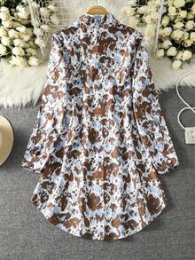 Women's All-Over Print Casual Versatile Arabic Style Top - Multicolor - View 2