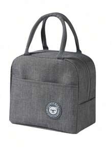 Bolsa Térmica de Mão Lancheira Marmita Viagem Piquenique - Cinza - Visão 1
