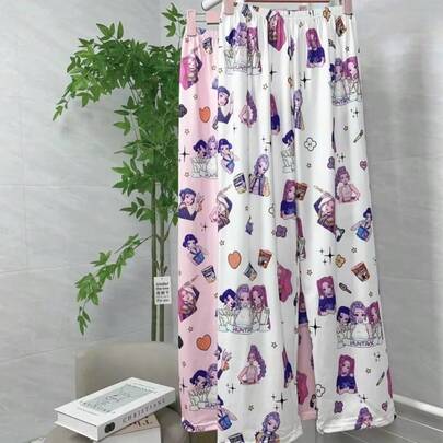 Pyjamas i koreansk stil för anime-tecknade serier, nya vår-/höstpyjamasar för kvinnor, modegåva