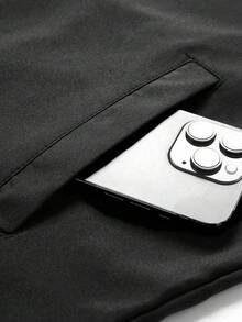 Men's Casual Multi-Functional Hooded Zip-Up Jacket, Black - Black - View 4