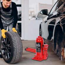 Gato Hidráulico de Botella 6 Toneladas para Automóvil y Taller - Rojo - Ver 6