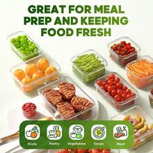 FOWA 30-Piece Food Storage Container Set With Lids,  Plastic Food Storage Boxes Suitable For Kitchen Organization, Leak-Proof, Reusable Meal Prep Containers, Includes Labels And A Pen. - Trong suốt - Xem 2