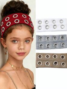 3件套纯色金属朋克Y2K前卫运动头带，百搭时尚配饰，适合女孩日常、街舞、户外活动，可作装饰头带/头巾/发箍/吸汗带 - 彩色 - 查看 10