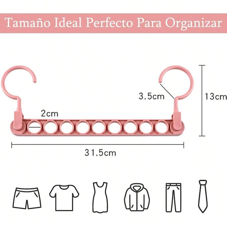 Perchas Mágicas Organizador de Perchas para Guardarropa Ganchos para Ropa Multiple Ahorra Espacio Perchas giratoria Multifunción Espacio con 9 agujeros para Casas y Centros Comerciales de Ropa - Azul - Ver 1