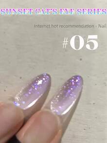 MISS SHAKA 10ml Valentine's Day Gift Hot Selling Pink Blue Glass Bead Glitter Cat's Eye Gel Nail Polish 2026 Winter And Spring Yaochi Ice Transparent Nude Color Flash Crystal Cat's Eye Nail Polish Nail Art Nail Supplies