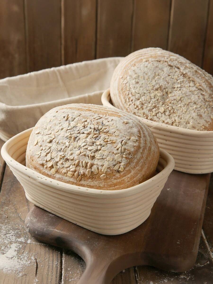 1 chiếc rổ ủ bột hình bầu dục - Rổ đựng bánh mì đan thủ công bằng mây có lót vải, dụng cụ nhà bếp đa năng, nhiều kích cỡ, lý tưởng cho bánh mì lên men và nướng bánh mì tại nhà - Dụng cụ làm bánh chuyên nghiệp tại nhà, chất liệu mây tự nhiên, bền và dễ vệ sinh, an toàn thực phẩm, dụng cụ làm bánh mì hoàn hảo cho nhà bếp hiện đại, đồ dùng nhà bếp tiện ích. - trắng - Xem 1